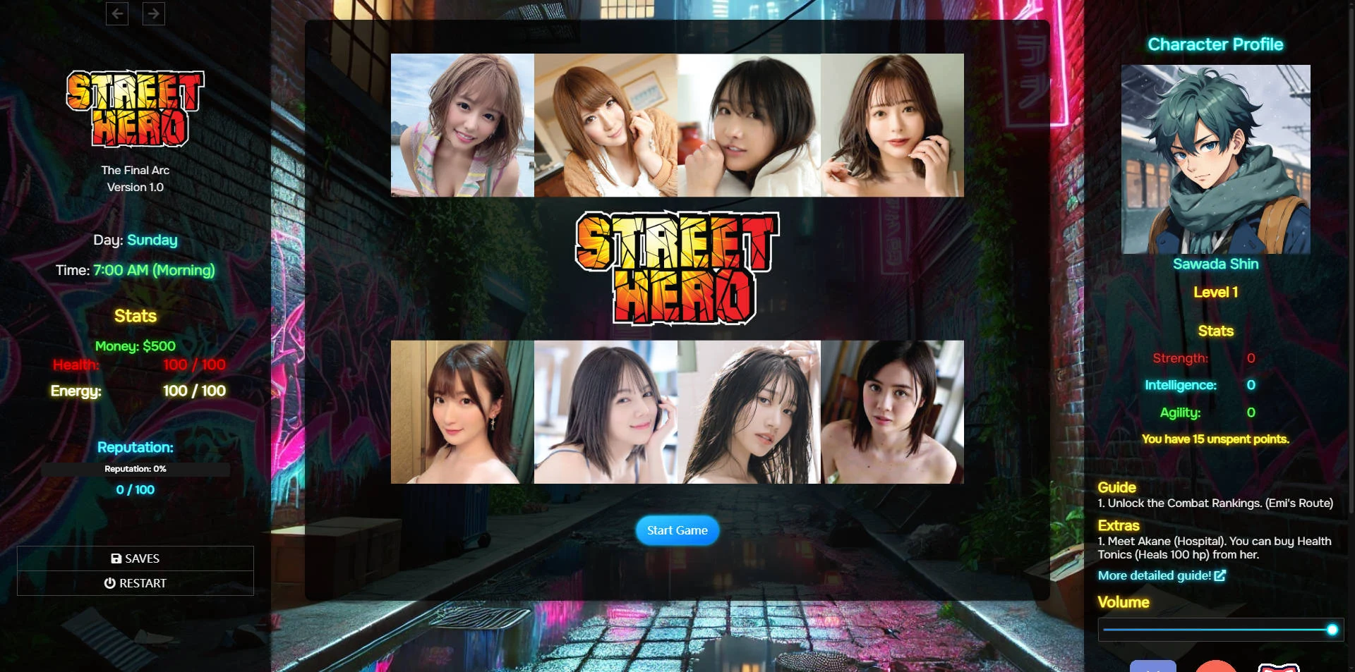 街头英雄 V0.8 [浏览器汉化] (Street Hero)